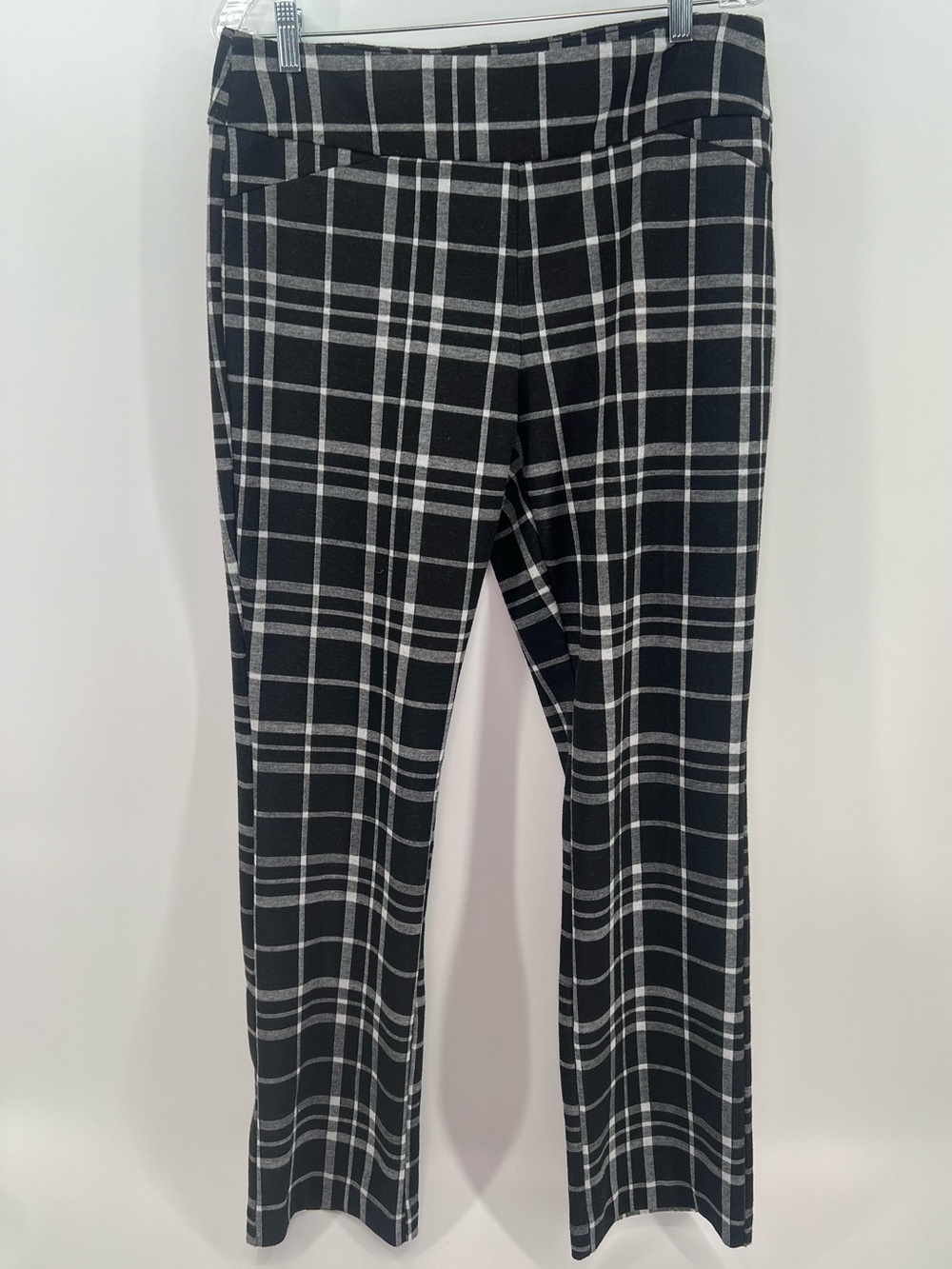 New York & Company Black Plaid Wide-Leg Trousers - Picture 2 of 9